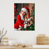 Santa Claus Christmas Pinup Lady Poster (Küche)