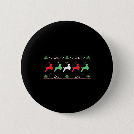 Santa Claus Christmas Reindeer Horn Xmas Christmas Button (Vorderseite)