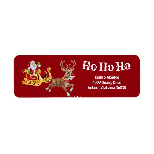 Santa Claus Christmas Reindeer Sleigh Ho Ho Ho Red (Vorne)