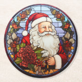 Santa Claus Christmas Set of 6 Runder Pappuntersetzer (Vorderseite)