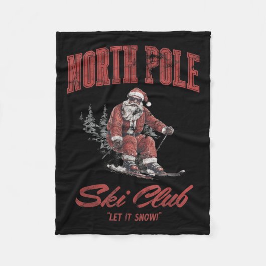 Santa Claus Christmas Snow Skiing At The North Le  Fleecedecke (Vorderseite)
