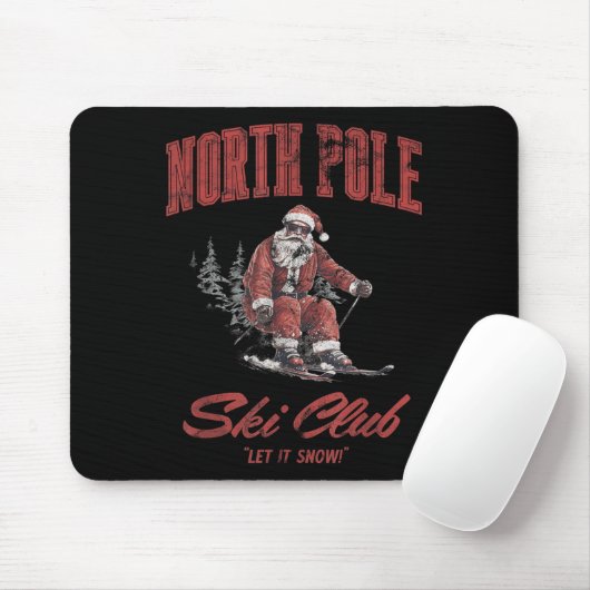 Santa Claus Christmas Snow Skiing At The North Le Mousepad (Mit Mouse)
