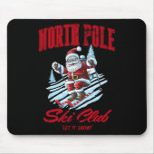 Santa Claus Christmas Snow Skiing At The North Pol Mousepad (Vorne)