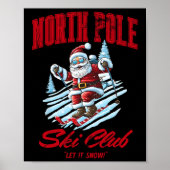 Santa Claus Christmas Snow Skiing At The North Pol Poster (Vorne)