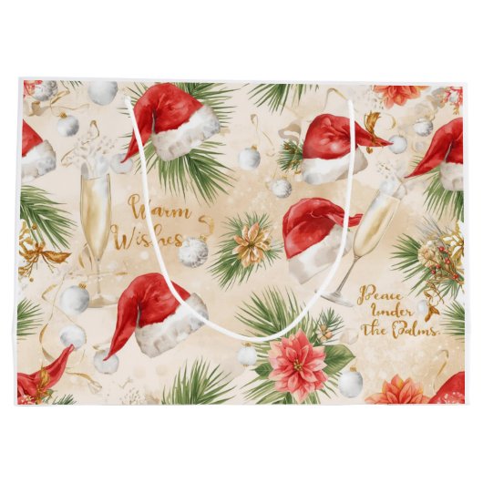 Santa Claus Christmas Spa Bath Tub Large Gift Bag Große Geschenktüte (Rückseite)