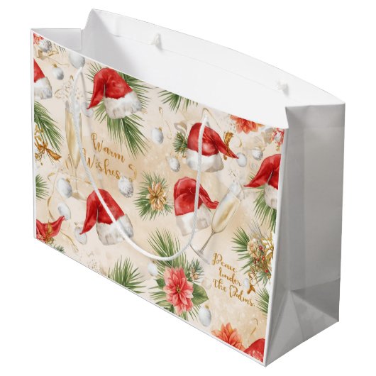 Santa Claus Christmas Spa Bath Tub Large Gift Bag Große Geschenktüte (Rückseite Schrägansicht)