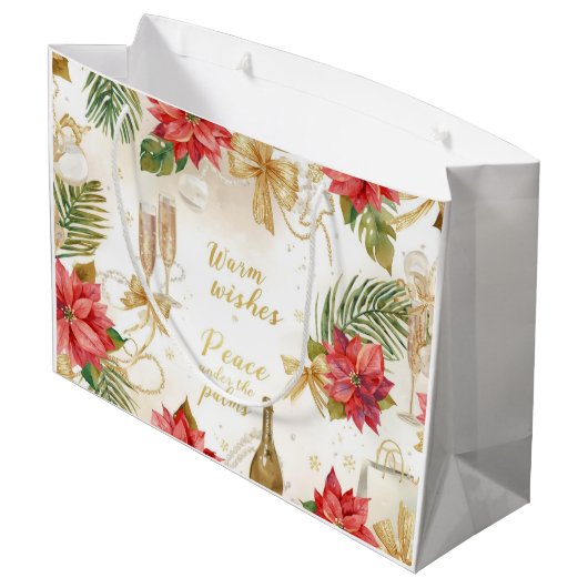 Santa Claus Christmas Spa Bath Tub Large Gift Bag Große Geschenktüte (Rückseite Schrägansicht)