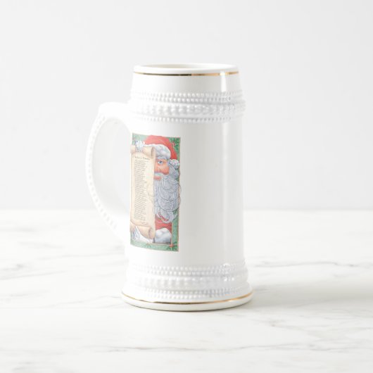 Santa Claus Christmas Stein Bierglas (Vorderseite Links)