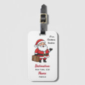 Santa Claus Christmas Trip Gepäckanhänger (Vorderseite Vertikal)