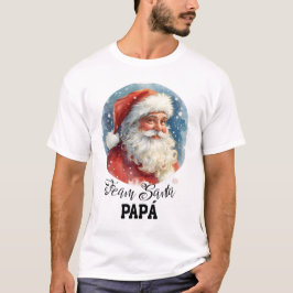Santa Claus clásico con frase Team Santa Papá  T-Shirt