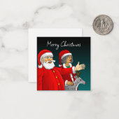 Santa Claus, Claus und Rudolph die Rentiere Mitteilungskarte (Vorderseite/Rückseite Beispiel)