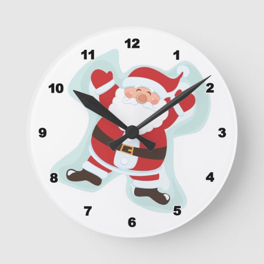 Santa Claus Clock Runde Wanduhr (Vorderseite)