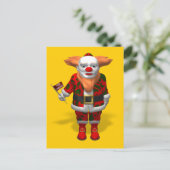 Santa Claus Clown Feiertagspostkarte (Stehend Vorderseite)