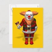 Santa Claus Clown Feiertagspostkarte (Vorne/Hinten)
