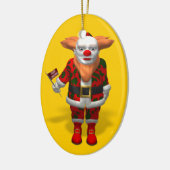 Santa Claus Clown Keramik Ornament (Links)