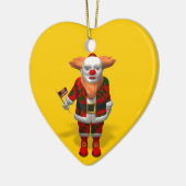 Santa Claus Clown Keramik Ornament (Links)