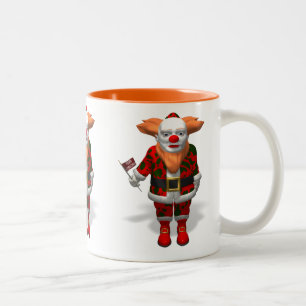 Santa Claus Clown Zweifarbige Tasse