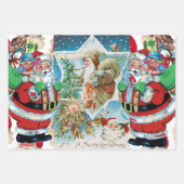 SANTA CLAUS COLLAGE Wrapping Paper Flat Sheet SET Geschenkpapier Set (Vorderseite 2)
