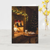 Santa Claus Coming Down the Chimney Karte (Gelbe Blume)