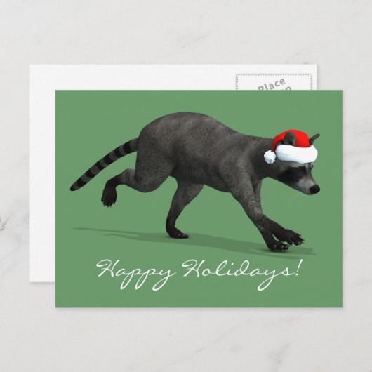 Santa Claus Coon Feiertagspostkarte (Vorne/Hinten)