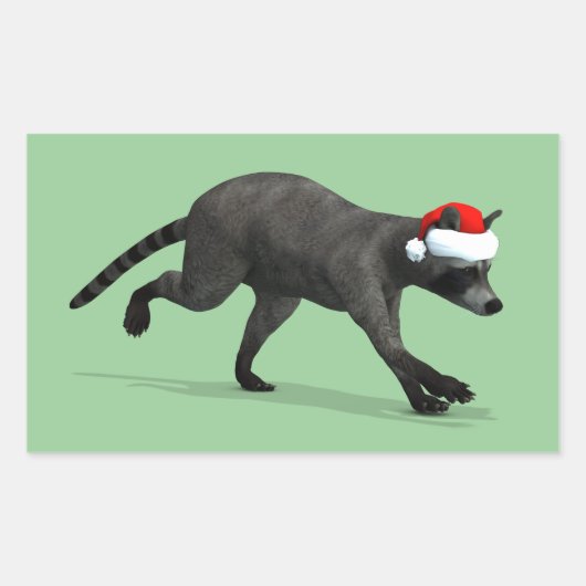 Santa Claus Coon Rechteckiger Aufkleber (Vorderseite)