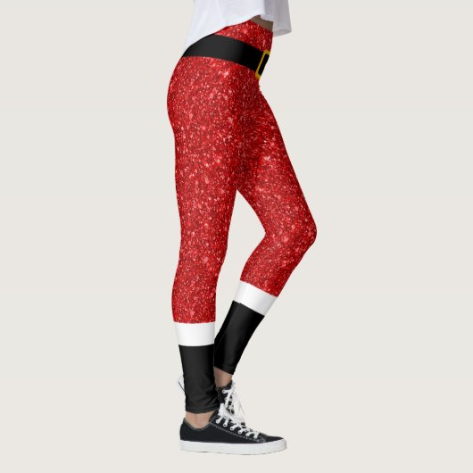 Santa Claus Costume Glitzer Weihnachten Leggings (Rechts)