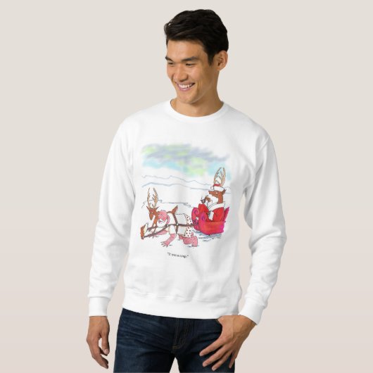 Santa Claus Coup Männer weißes Sweatshirt (Vorne ganz)