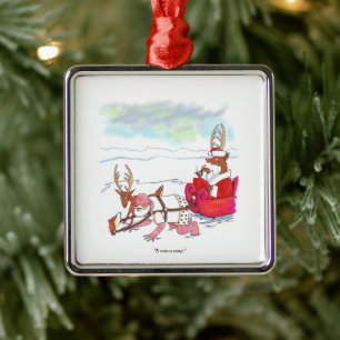 Santa Claus Coup Quadrat Premium-Schmuck Ornament Aus Metall