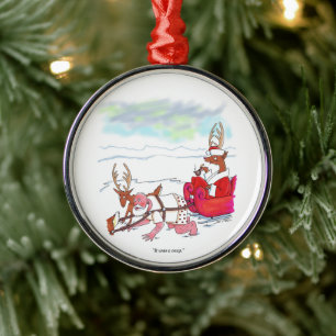 Santa Claus Coup runde Premium-Weihnachtsbaumdekor Ornament Aus Metall
