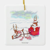 Santa Claus Coup square ceramic ornament (Vorderseite)
