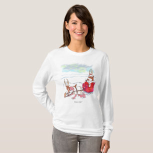 Santa Claus Coup Weibchen Weiße lange Ärmel T - Sh T-Shirt