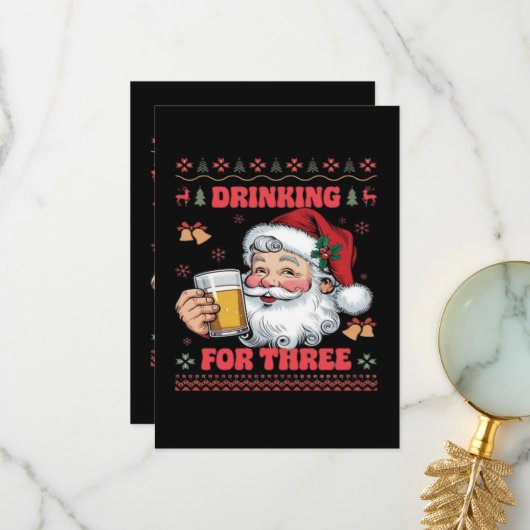 Santa Claus Couple Chirstmas Dankeskarte (Vorderseite/Rückseite Beispiel)