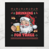 Santa Claus Couple Chirstmas Weinetikett (Einzelnes Label)