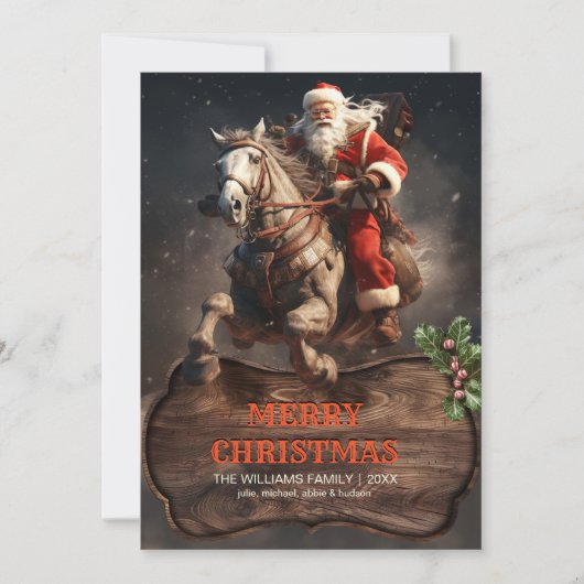 Santa Claus Cowboy Art Einladung (Vorderseite)