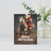 Santa Claus Cowboy Art Postkarte (Stehend Vorderseite)