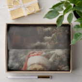 Santa Claus Cuddling a Christmas Tree Ivy Berries  Seidenpapier (Geschenk)