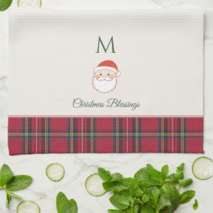 Santa Claus Custom Monogram Weihnachten Geschirrtuch