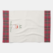 Santa Claus Custom Monogram Weihnachten Geschirrtuch (Horizontal)