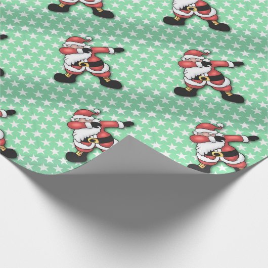Santa claus dabbing cartoon geschenkpapier (Ecke)