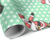 Santa claus dabbing cartoon geschenkpapier (Rolleneckpunkt)