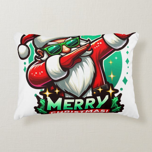 Santa Claus dabbing Christmas style Dekokissen (Vorderseite)