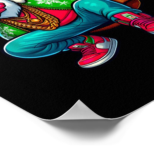 Santa Claus Dabbing Hip Hop Christmas Pajama Toddl Poster (Ecke)