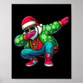Santa Claus Dabbing Hip Hop Christmas Pajama Toddl Poster (Vorne)