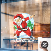 Santa Claus Dabbing Tanz Frohe Weihnachtsgeschäft Fensteraufkleber (Café-Fenster)