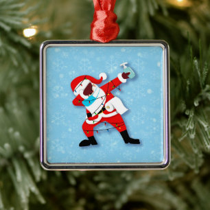 Santa Claus Dabbing Weihnachtscovid Ornament Aus Metall