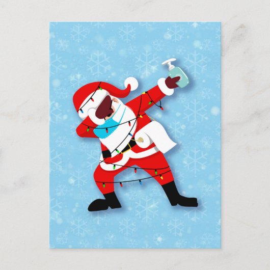 Santa Claus Dabbing Weihnachtscovid Postkarte (Vorderseite)