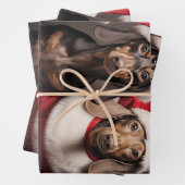 Santa Claus Dackel Twins Geschenkpapier Set (Beispiel)