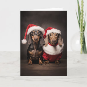 Santa Claus Dackel Twins Karte