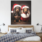 Santa Claus Dackel Twins Leinwanddruck (Insitu (Schlafzimmer))