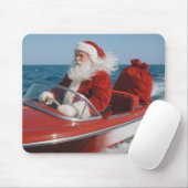 Santa Claus Delivering Gifts By Speedboat Mousepad (Mit Mouse)